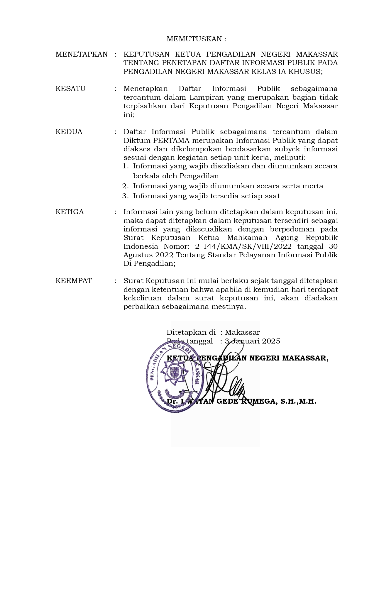SK Penetapan Daftar Informasi Publik TMT Januari 2025 page 0002