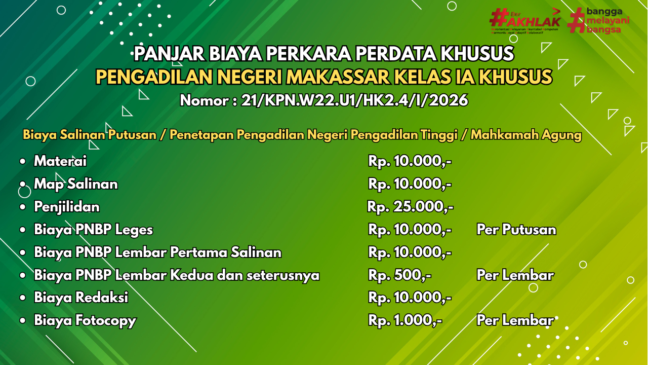 Biaya Salinan Putusan